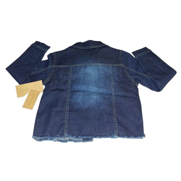 Steve Madden Girls Faded Denim Jacket Sz 6X | Stretch Jean Jacket Dark Wash NWT - Picture 2 of 8